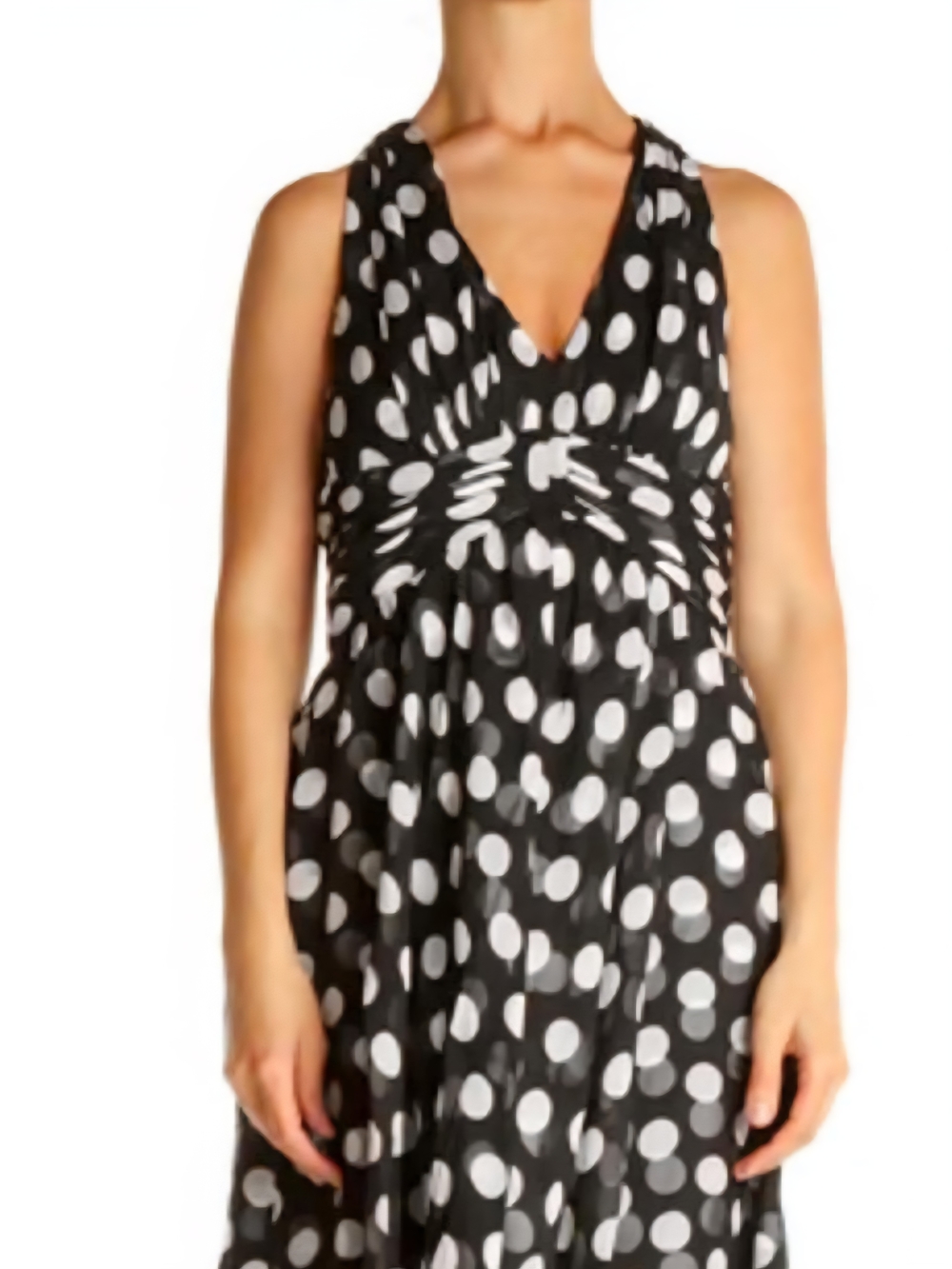 NWT White House Black Market Black and White Polka-Dot Midi Dress